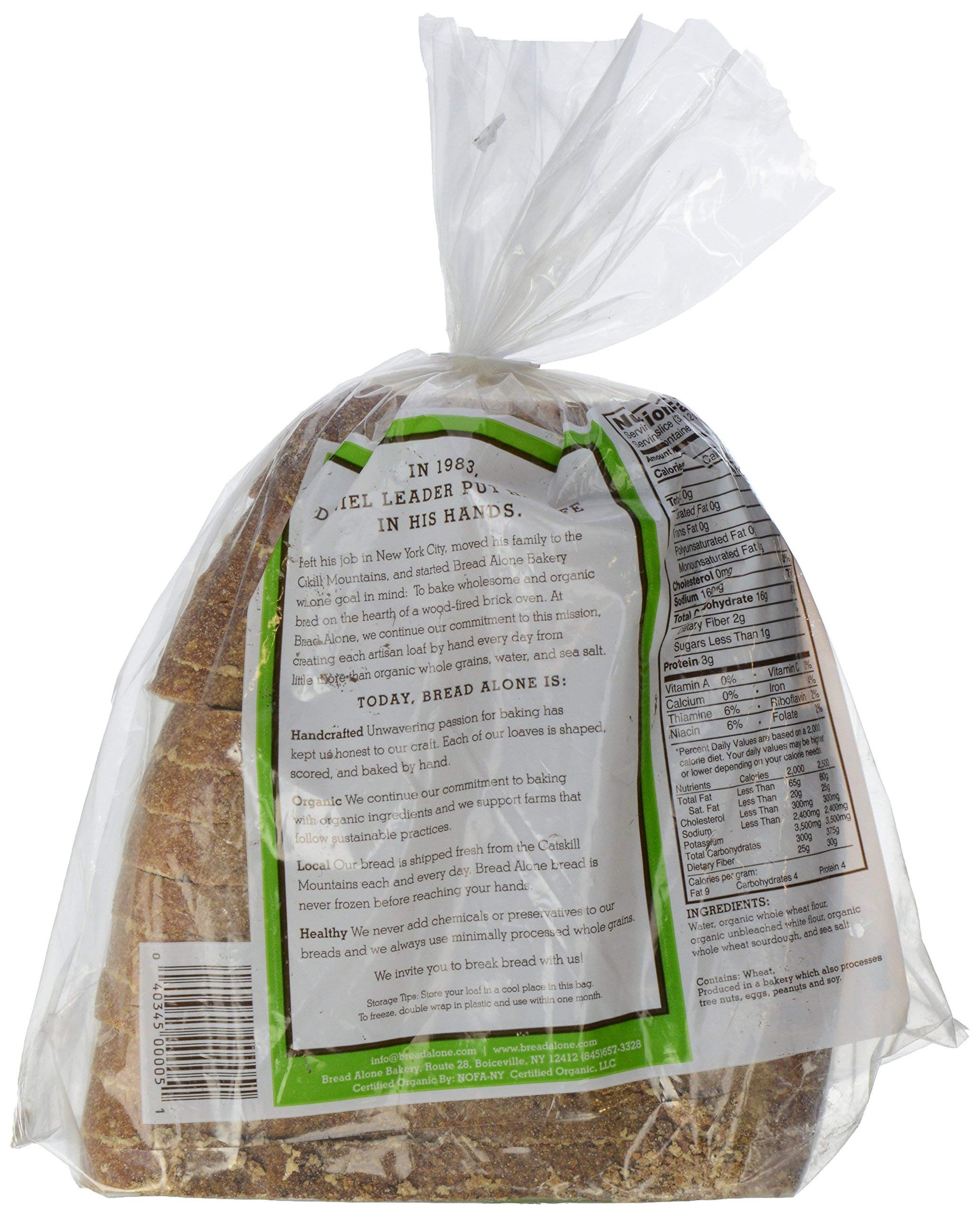 Bread Alone, Organic Whole Wheat Sourdough, 22 oz