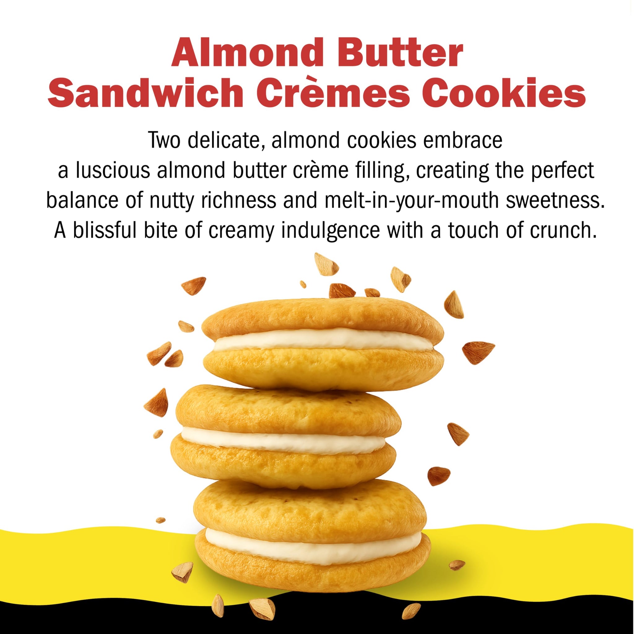CHEF SANG! Individually Wrapped Butter Cookies | Real Almond Butter Cream Filling | No Artificial Flavors or Preservatives | Non-GMO | On-The-Go