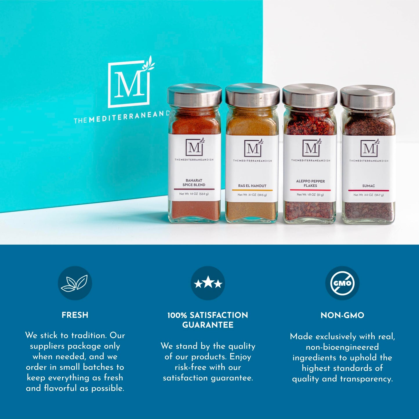 The Mediterranean Dish Everyday Spice Bundle - Allspice, Coriander, Cardamom and Cumin - Essential Mediterranean Pantry Seasonings - Warm, Aromatic