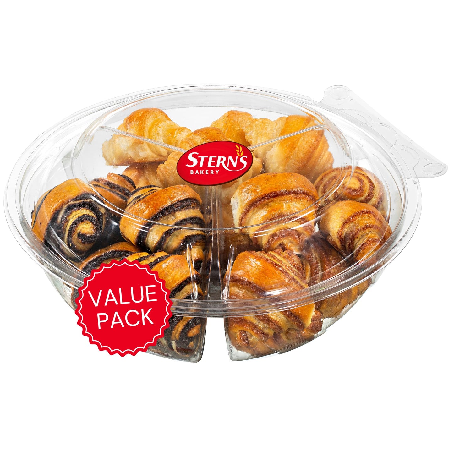 Bakery Fresh Croissants | Traditional Rugelach Pastries in Chocolate Cinnamon Roll & Vanilla Flavor | Approx 18 Rugelach Included | Sympathy Gift