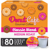 Donut Café - Coffee Gourmet Pods, Classic Blend, Medium Roast - Non-GMO, Gluten Free - Compatible with Keurig K Cup Brewers - Smooth & Delicious - 80