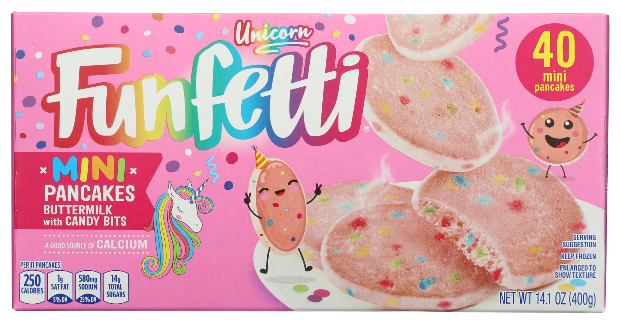 Funfetti, Pancakes Unicorn Buttermilk with Candy Bits Mini, 40 Count
