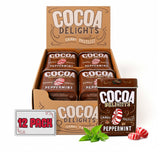Cocoa Delights Chocolate Peppermint Candy Pastilles - 30 Count Tin (Pack of 12) | Vegan, Gluten Free & Kosher Certified | Travel Size Bulk Candy Tins
