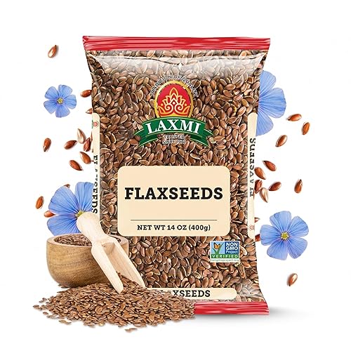 LAXMI Whole Flax Seed - Natural High Fiber, Non-GMO, 14 oz Plant-Based - Whole Flaxseed for Baking, Cooking and Asian Cuisine