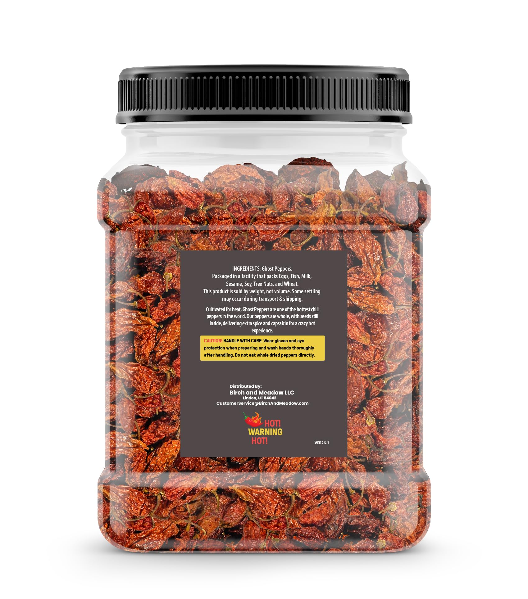 Birch & Meadow 100 Count of Ghost Chile Pepper Pods, Extremely Hot, 1,000,000 SHU