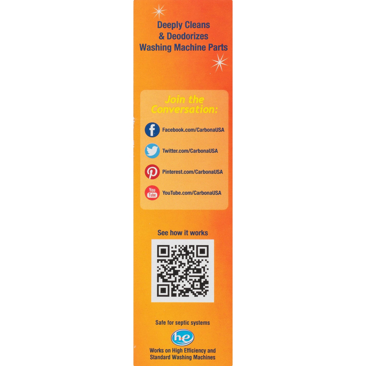Carbona® Washing Machine Cleaner | Eliminates Odor & Residue | 3 Count, 1 Pack