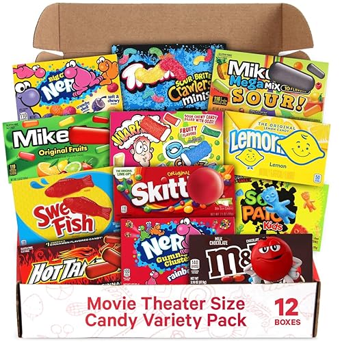 Movie Theater Candy Variety Pack - Easter Candy Box of Milk Chocolate, Hard Candy, Gummies and More,12 Count