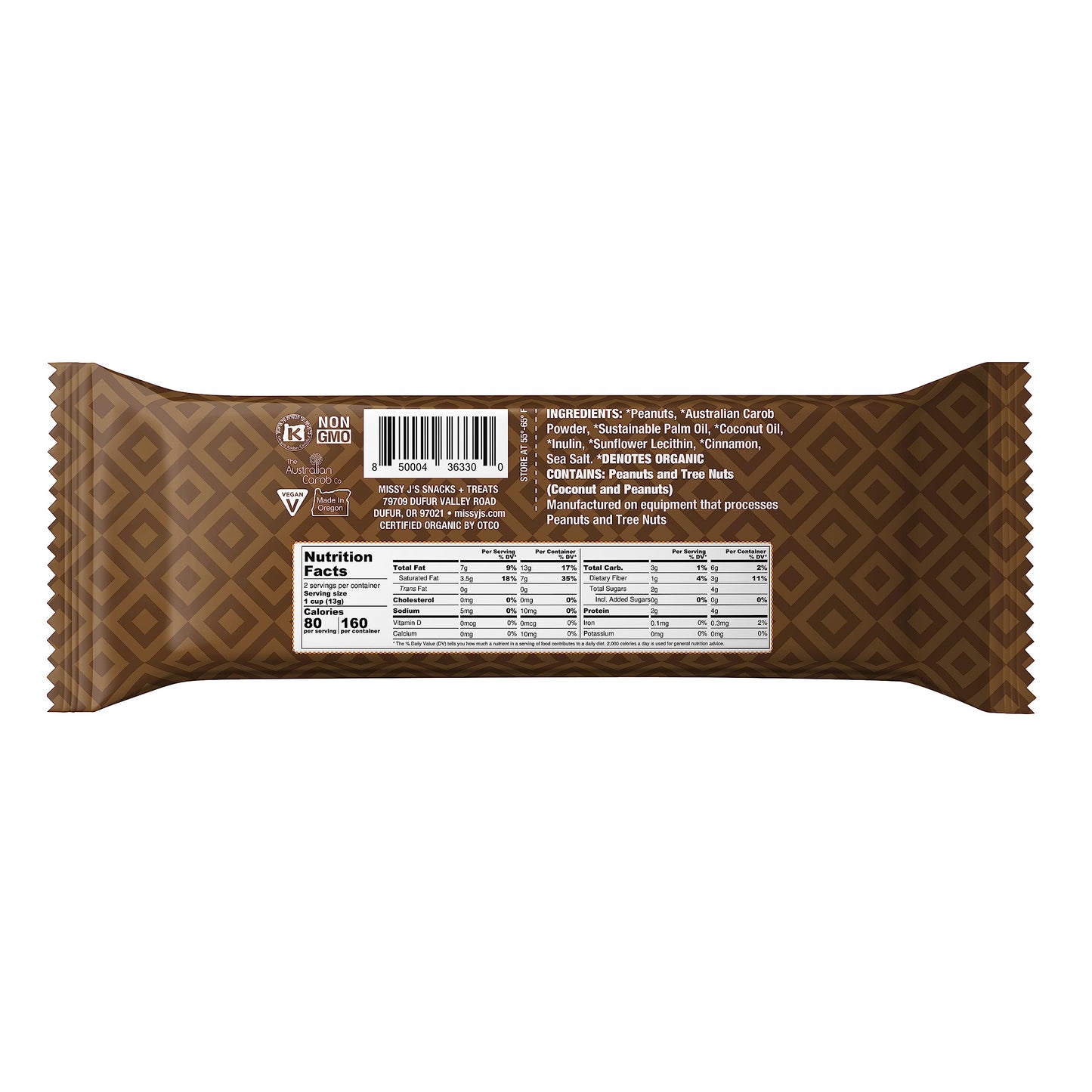Missy J's Organic Carob Dark Delights Unsweetened Peanut Cup .9 Oz 3 Pack. Vegan Gluten Free, Substitute for chocolate, Perfect for Snacks and Treats