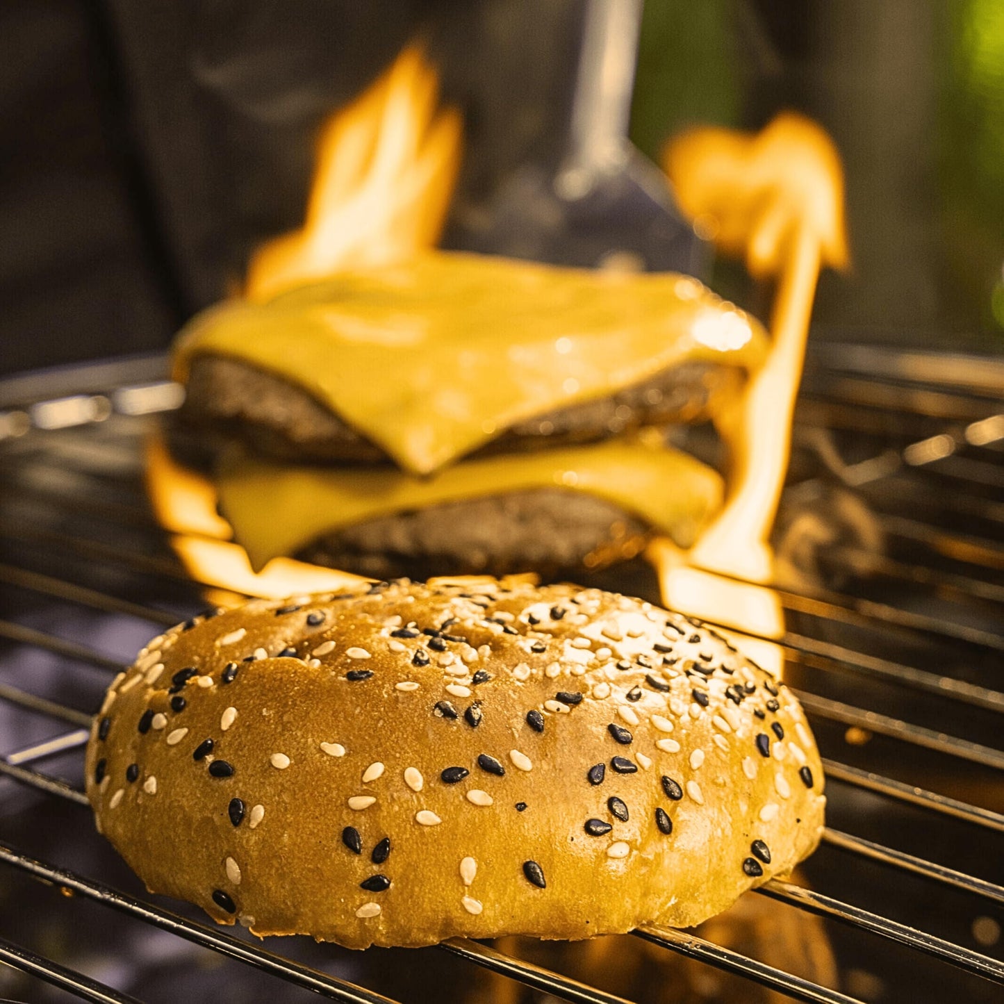 bakerly Brioche Burger Buns With Tuxedo Sesame Seeds Pack of 4, 4-Count, Non-GMO, No Artificial Colors or Flavors (16 Total Brioche Burger Buns)