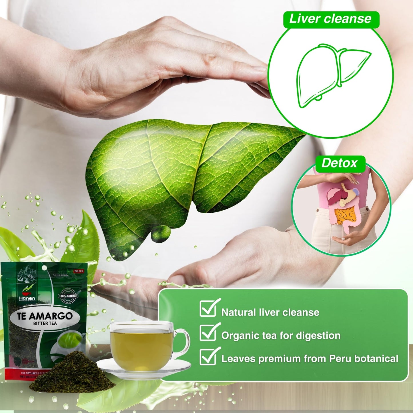 Hanan Te de Amargo 40g - Bitter Loose Leaf Tea for Liver Support & Wellness, Natural Herbal Tea from Peru (1.4oz)