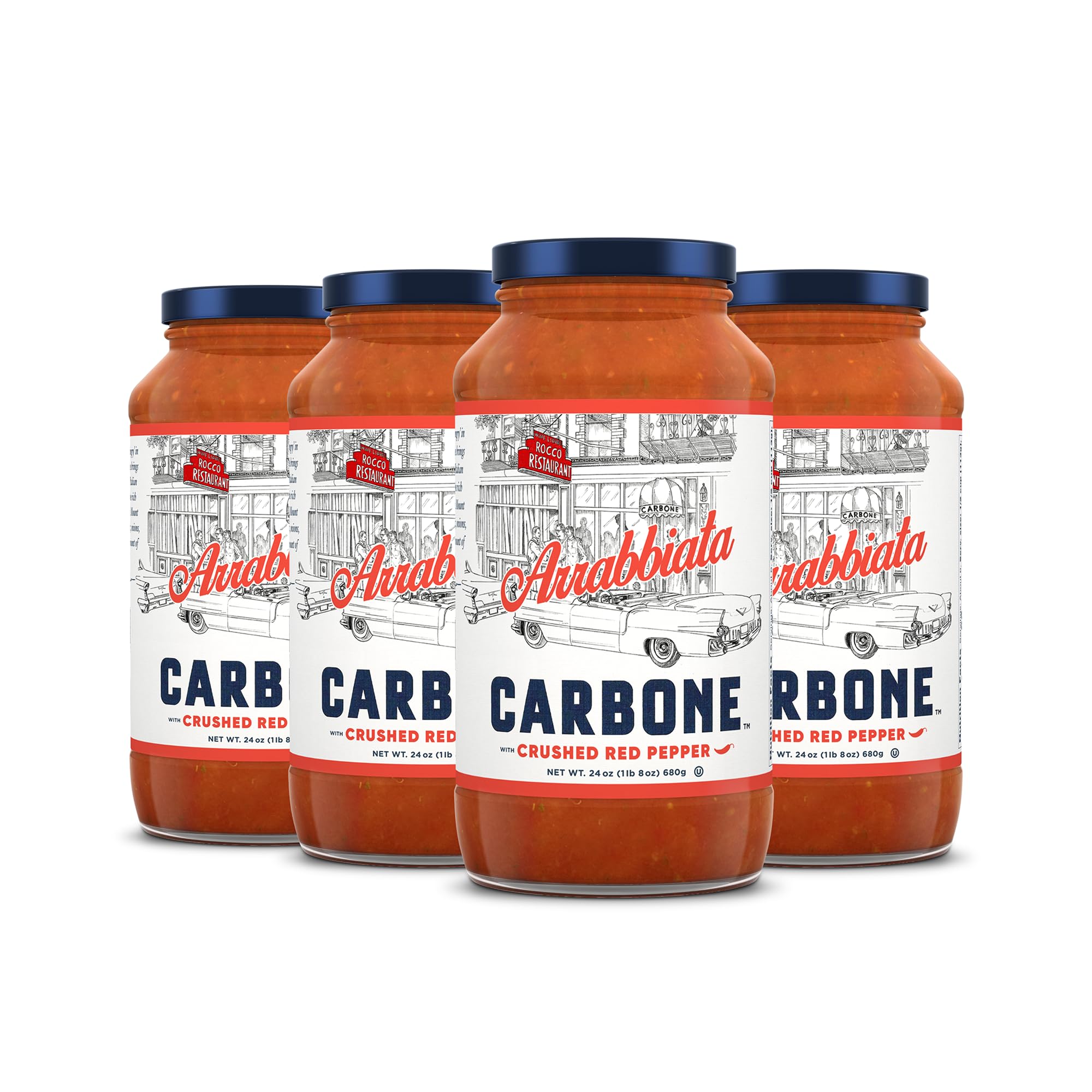 Carbone Arrabbiata Pasta Sauce | Tomato Sauce Made with Fresh & All-Natural Ingredients | Non GMO, Vegan, Gluten Free, Low Carb Pasta Sauce, 24 Fl Oz