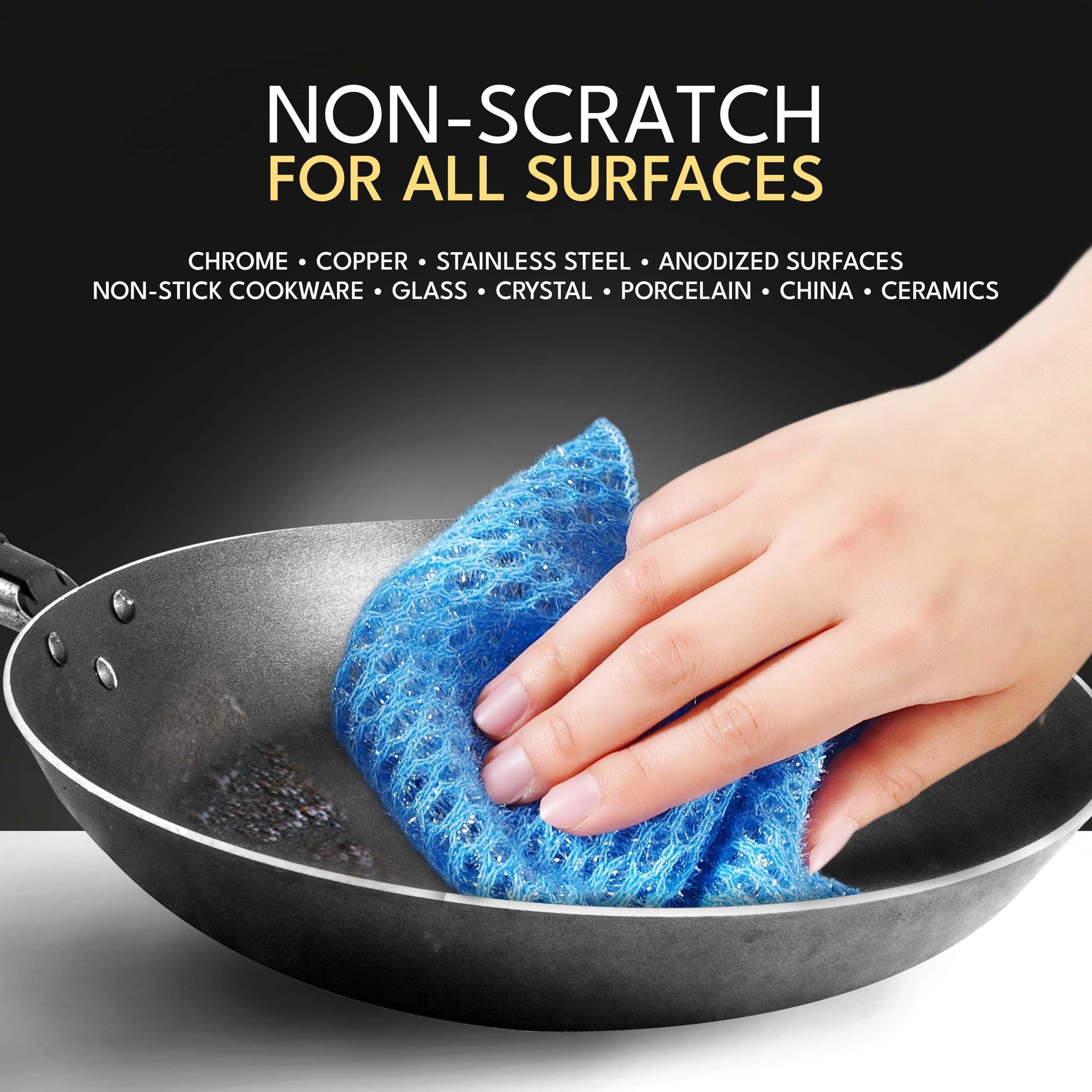 Non Scratch Dish Scrubbers for Cleaning Dishes (1PK) - Reusable Kitchen Sponge - Replace Dish Sponges for Washing Dishes - Best Household Scrubbing