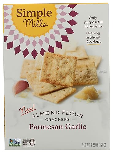 Simple Mills Parmesan Garlic Almond Flour Crackers, 4.25 OZ