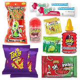 Chamoy Pickle Kit with Candy & Snacks Fruit Rolls, Chips, Lucas Gusano, Skwinkles, Salsagheti 12-Unit Kit