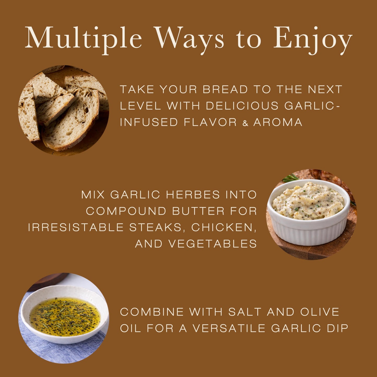 Roasted & Black Garlic Herbs Mix - Salt-Free with Rosemary - for Artisan French Bread, Pita, and Naan | Savory Compound Butter & Olive Oil Dip |