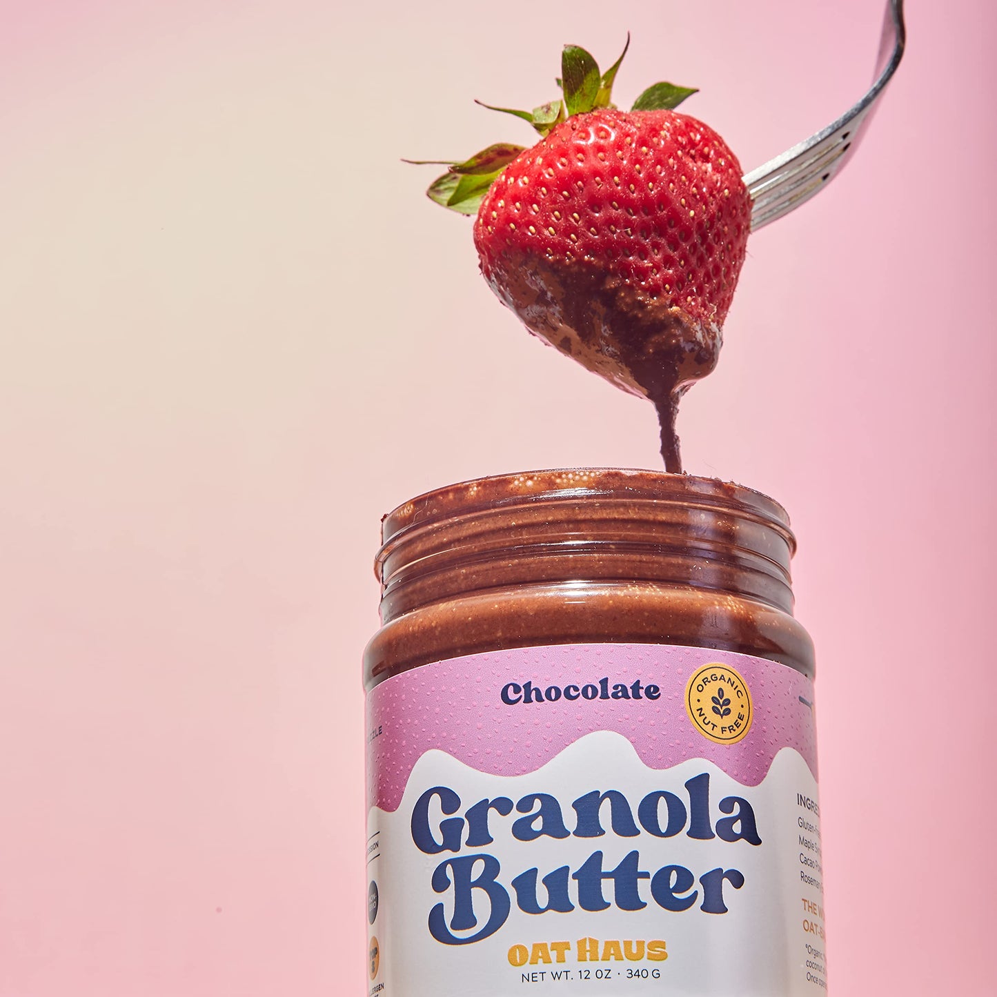 Oat Haus Organic Chocolate Granola Butter | Peanut-free, Almond (Tree-Nut) Free, & School-Safe (Top 8 Allergen Free) | Sunflower Seed & Hazelnut