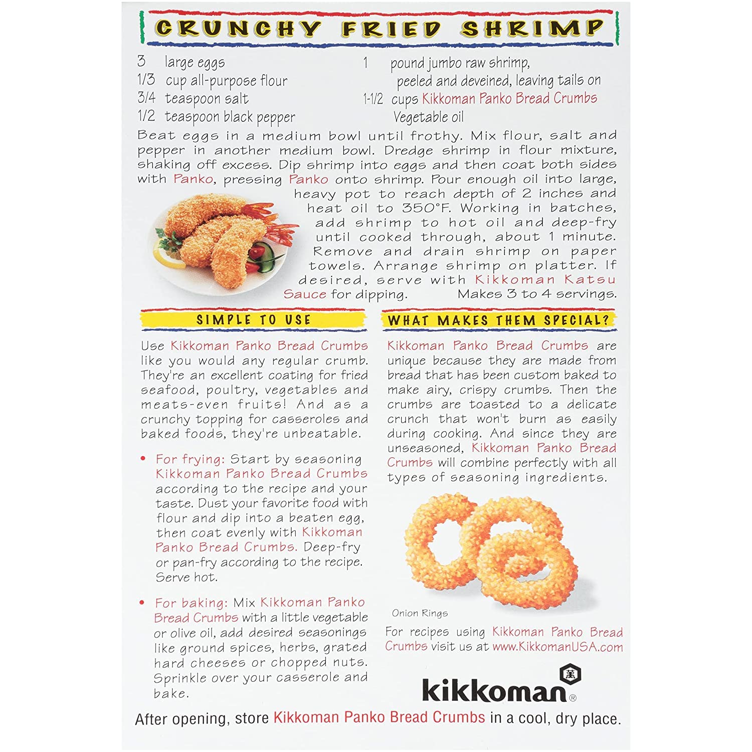 Kikkoman Panko Japanese Style Bread Crumbs, 8 Oz Pack of 2