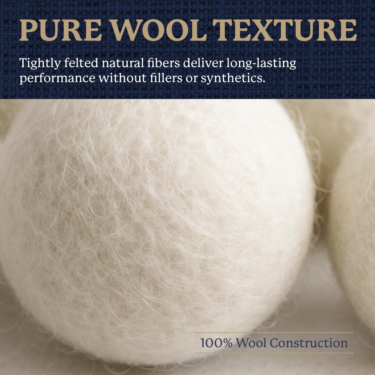 Farberware Wool Dryer Balls 4 Pack - Reusable 100% Wool Balls for Dryer - Natural Fabric Softener for Laundry, Towels & Bedding, Replaces Fabric