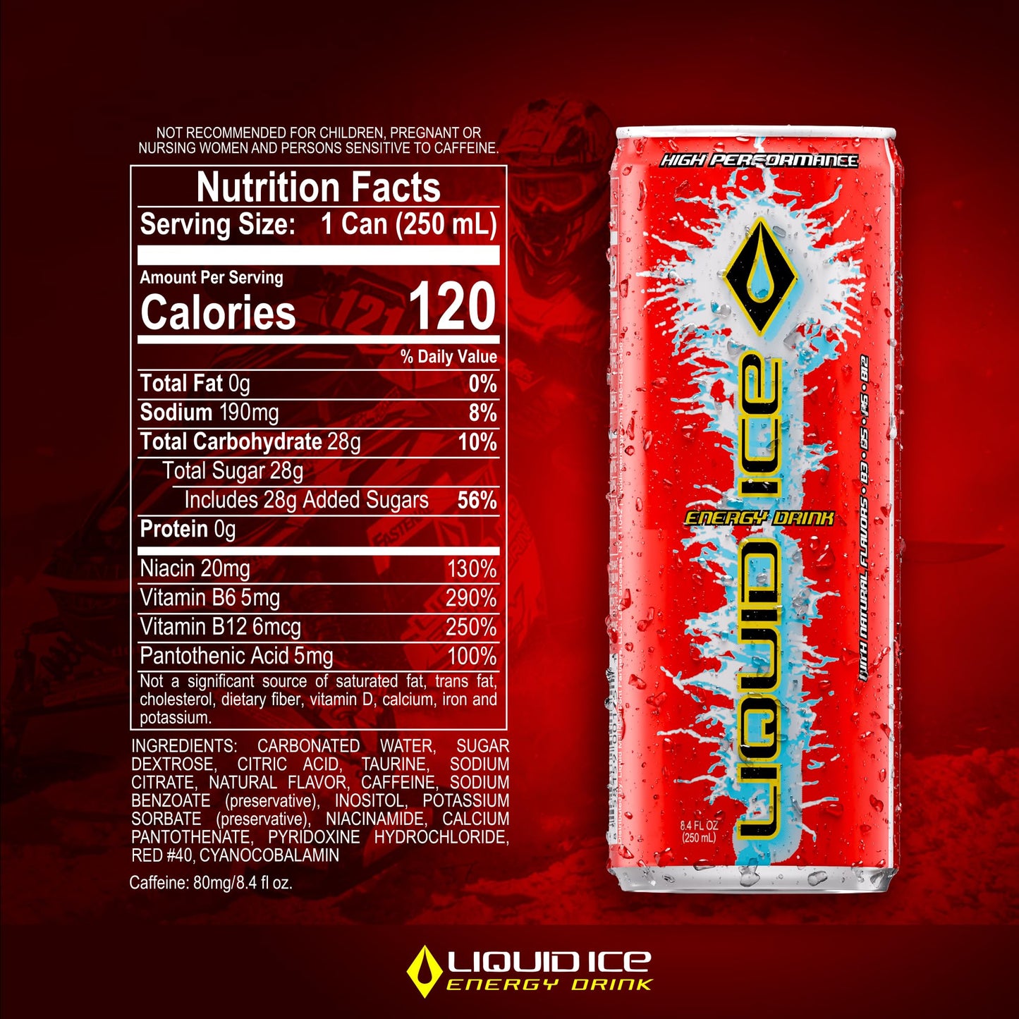 Liquid Ice Energy Drink - Cherry-licious (8.3 Fl Oz, 24 Count)
