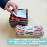 Marley's Monsters Reusable Cloth Wipes - 24 Count Pack - Washable, Cotton, Paperless Wipes (Sunrise Mix)