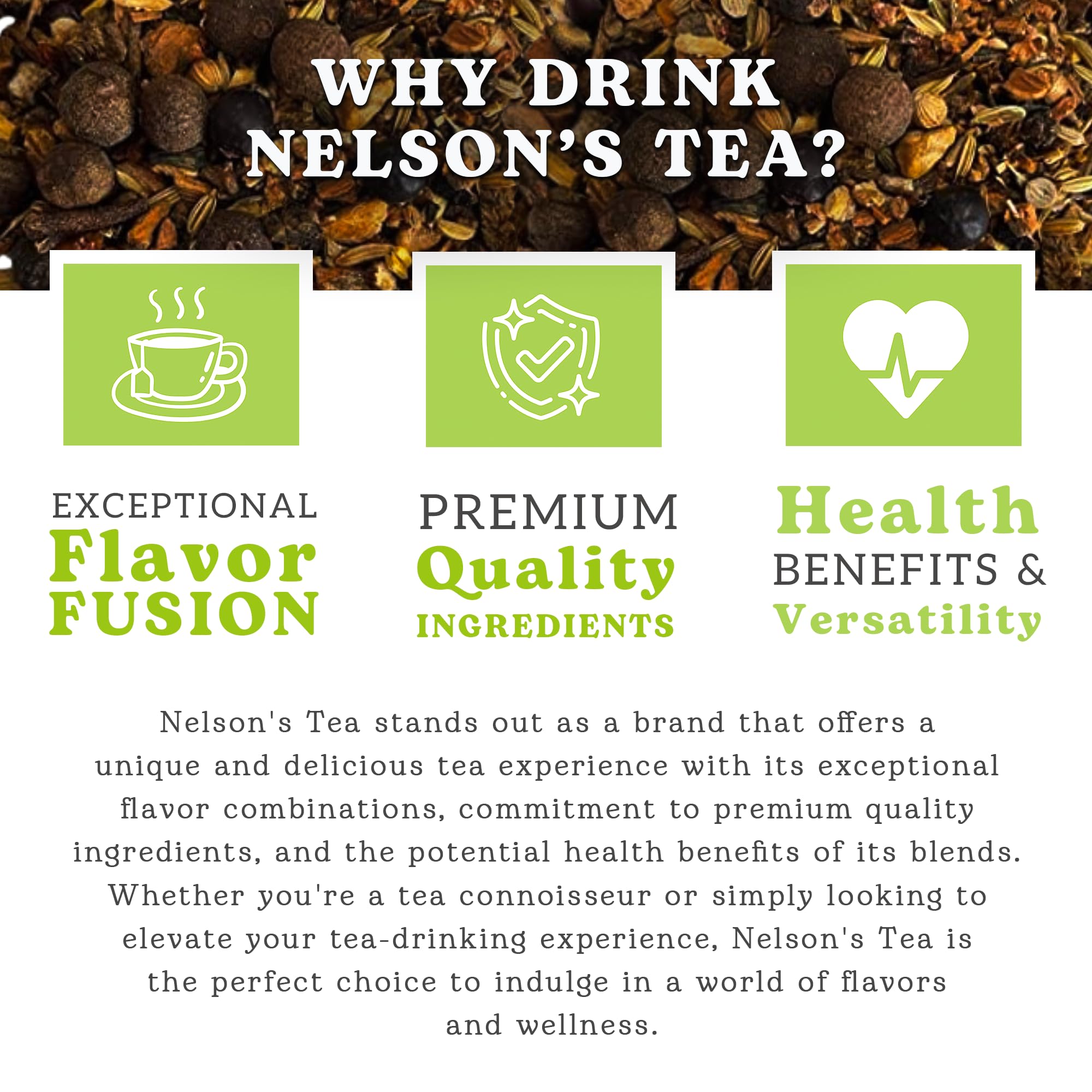 Nelson's Tea A&J's Root Beer - Cut & Sifted Sarsaparilla Root Tea Loose Leaf - Caffeine Free, Harmonious Herbal Blend of Burdock, Birch Bark