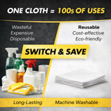 Microfiber Magic Streak Free Cleaning Cloth 3 Pack Clean Any Surface with Just Water Eco Friendly Environmentally Safe Perfect for Window, Mirror