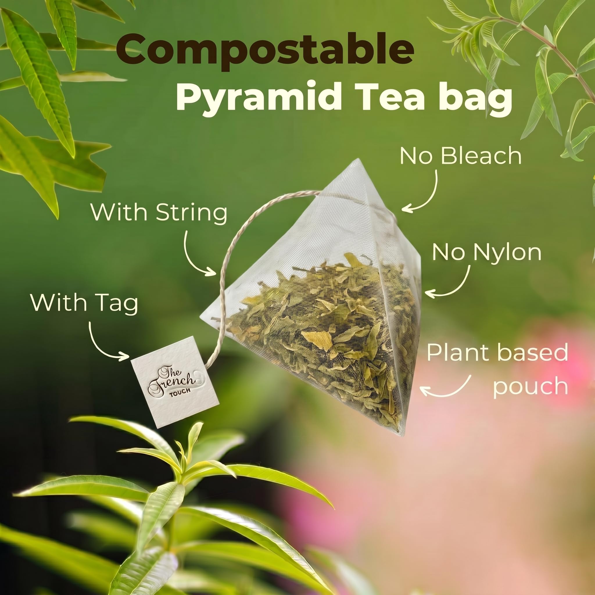 The French Touch Lemon Verbena Tea ORGANIC | 1.8g x 30 Pyramid Bags | 100% Certified USDA Organic | Plant based tea bags | Select Premium Tea (Lemon