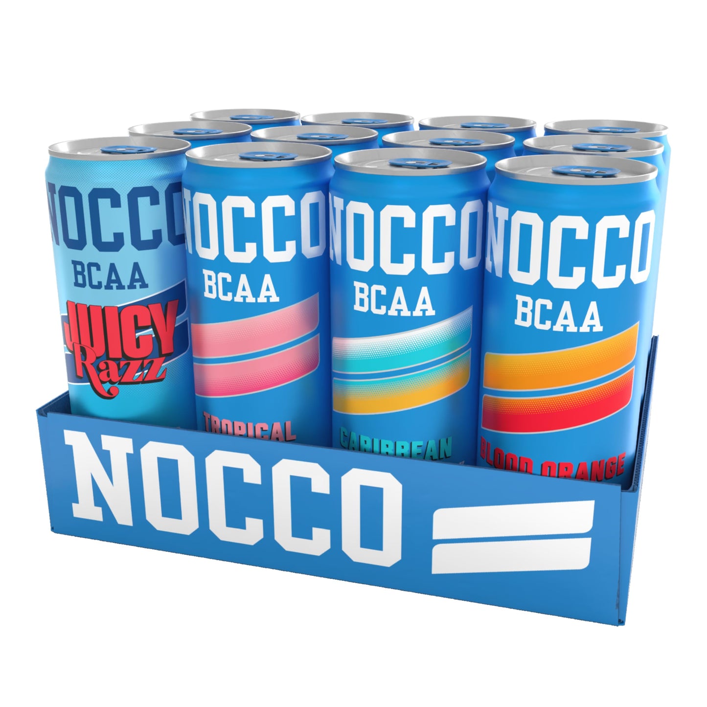 NOCCO Zero Sugar Energy Drink, Variety Pack - 12 Fl Oz (12-Pack) - 180 mg Caffeine, Sugar-Free, BCAAs - Branched Chain Amino Acids, Carbonated, Low
