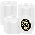 Cptoion 200 Pack 6 Inch Clear Plastic Dessert Plates - Disposable Round Appetizer and Small Cake Plates for Party, Dinner, Wedding, Catering, Birthday