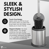 ToiletTree Products Toilet Brush with Lid - Sleek Toilet Bowl Brush and Holder - Toilet Scrubber Brush Set with Heavy-Weight Base - Lidded Toilet Bowl