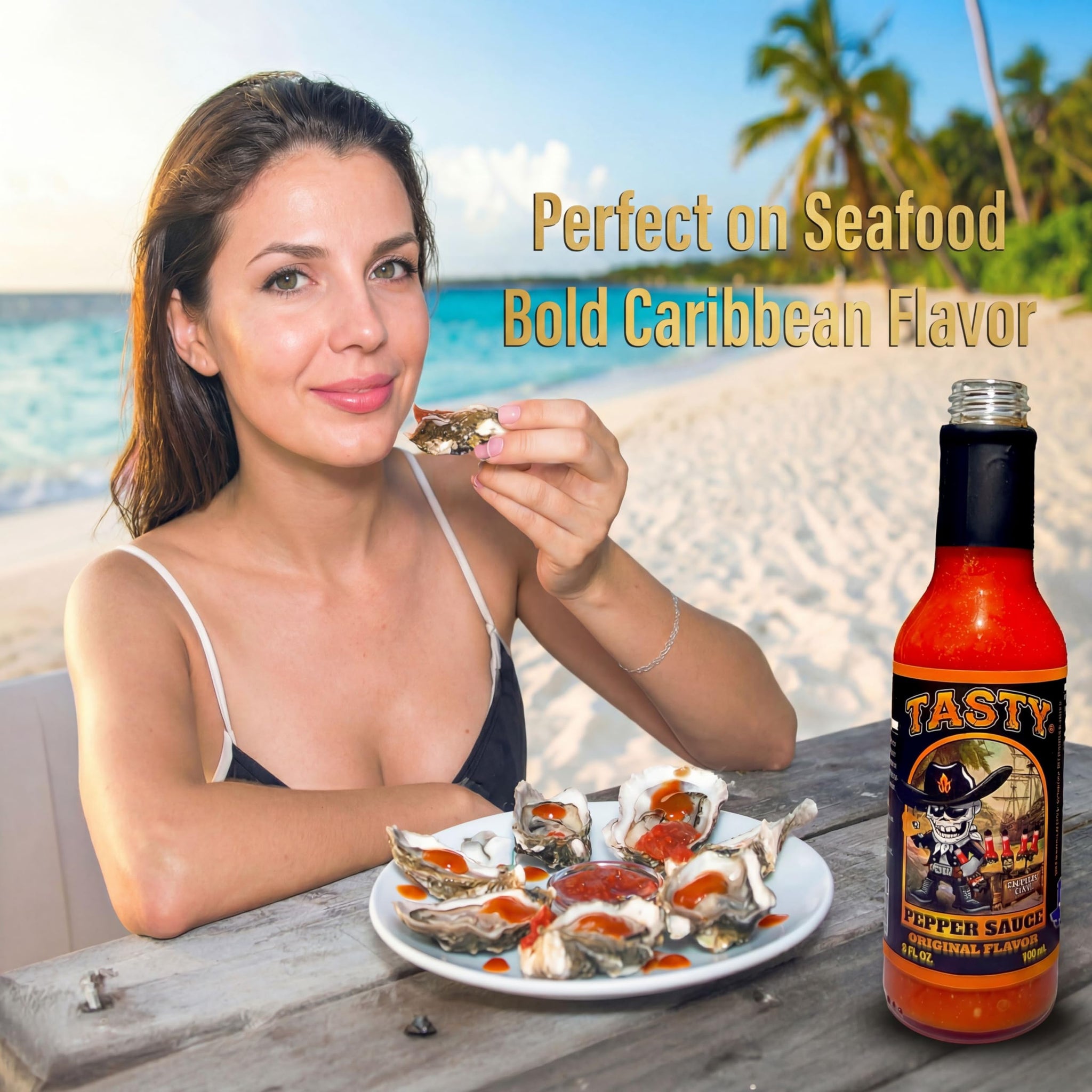 Tasty Pepper Sauce - Caribbean Scotch Bonnet Hot Sauce, Salsa Picante Gourmet Pepper Sauce, Texas Made, Mild-Medium Heat (30k SHU), Great for Wings