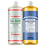 Dr. Bronner’s Pure-Castile Magic Soap Variety Pack & Sal Suds Biodegradable Cleaner Liquid Body Soap, All-Purpose Cleaner, Vegan, Cruelty-Free
