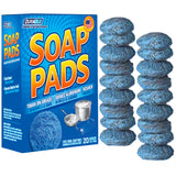 SCRUBIT 20 PK Steel Wool Soap Pads - [Updated Not-Kosher!] - Metal Scouring Cleaning Pads for Dishes, Pots and Ovens - Pre-Soaped scrubbing Pads