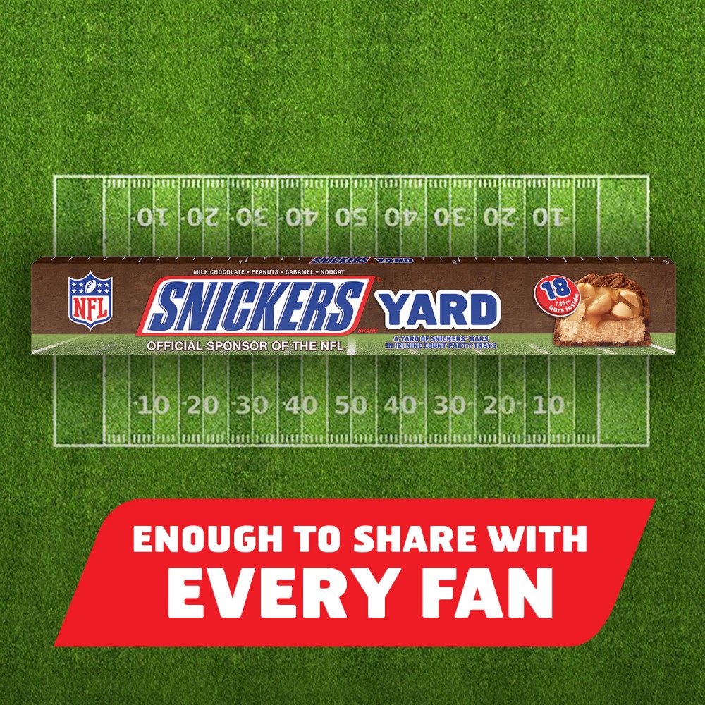 Snickers Yard Chocolate Bars Candy 18 Count, 33.48 Ounce