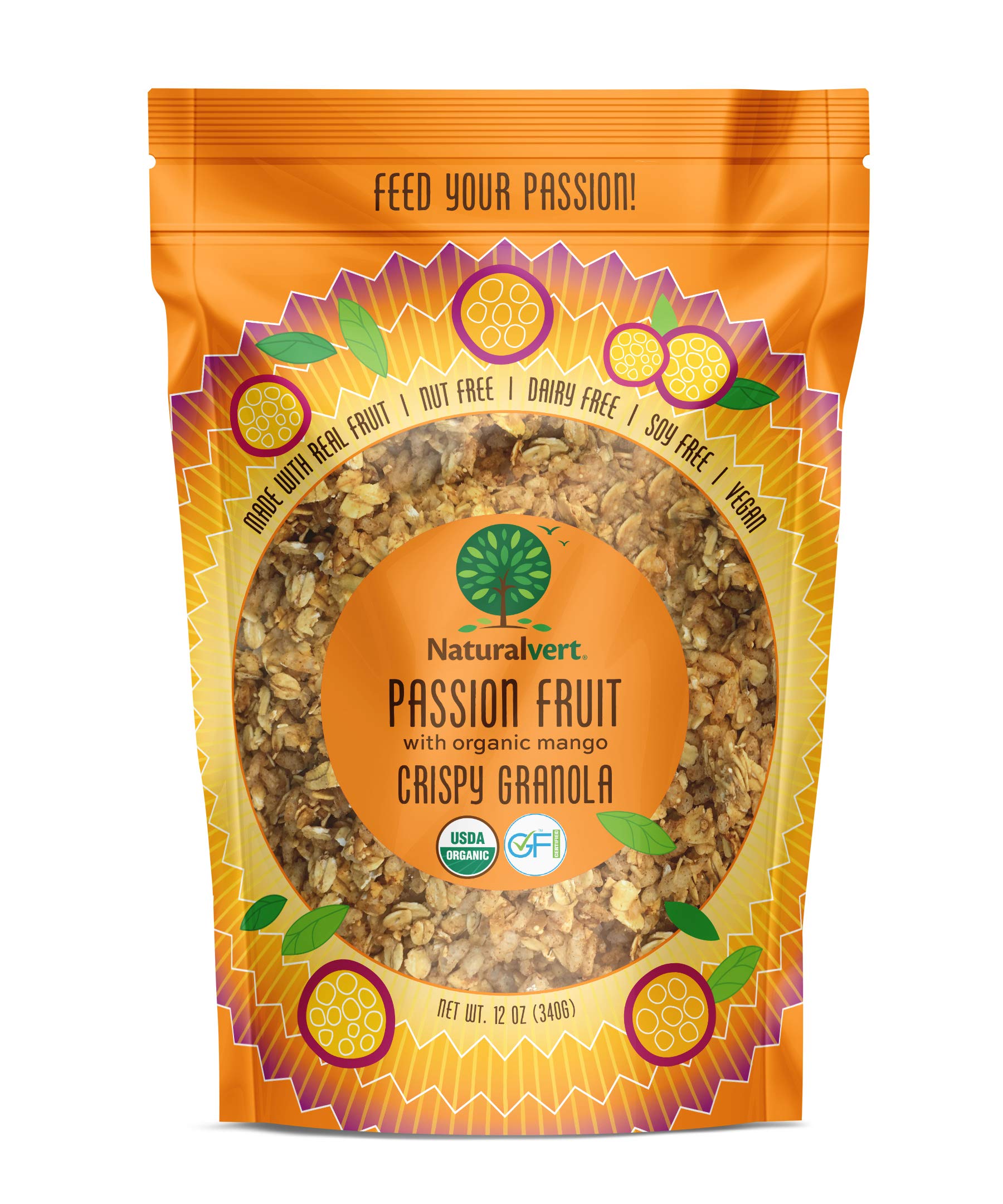 Naturalvert Organic, gluten-free, vegan granola 12oz (Variety Pack of 5)…