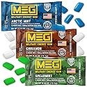 MEG - Military Energy Gum | 100mg of Caffeine Per Piece + Increase Energy + Boost Physical Performance + Multi Flavors of Arctic Mint, Spearmint