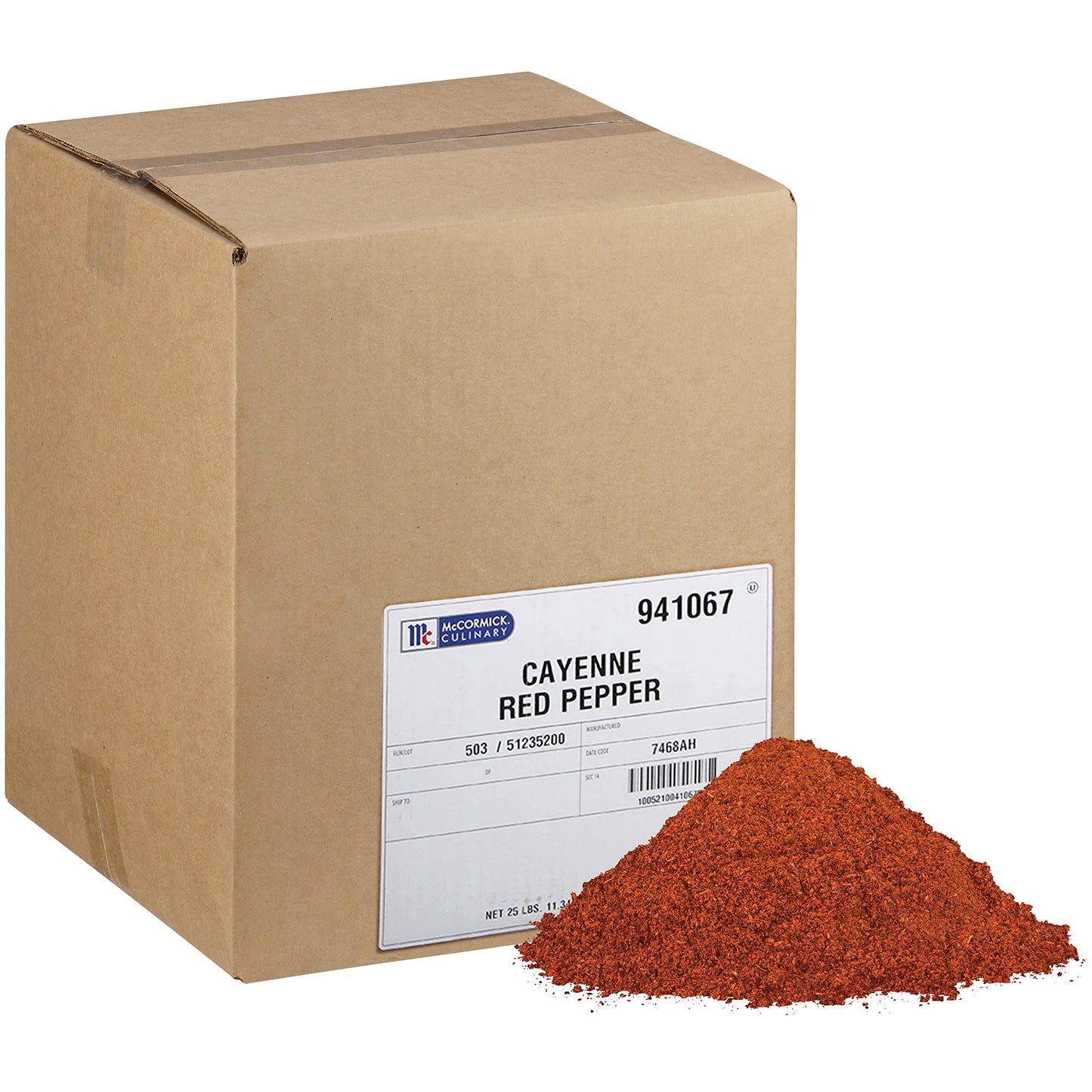McCormick Culinary Ground Cayenne Pepper, 25 lb - One 25 Pound Box of Bulk Cayenne Pepper Powder for Back of House Use, Perfect for Rubs, Marinades