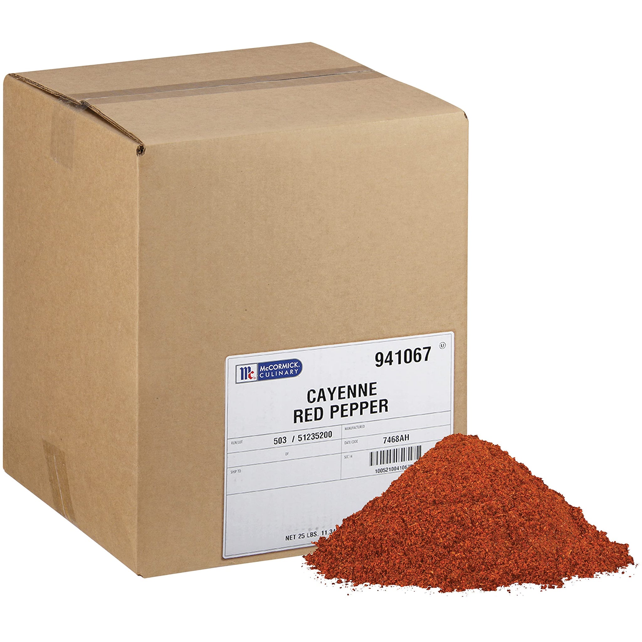 McCormick Culinary Ground Cayenne Pepper, 25 lb - One 25 Pound Box of Bulk Cayenne Pepper Powder for Back of House Use, Perfect for Rubs, Marinades