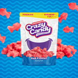 Freeze Dried Swedish Fish-Style Candy, Crazy Candy Red Fishies - Cherry Flavor Crunchy, Light, Airy Texture Fish Shaped Treats, Resealable Bag