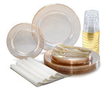 " OCCASIONS " 320pcs set (40 Guests)-Heavyweight Wedding Party Disposable Plastic Plate Set -40 x 10.5'' + 40 x 7.5'' + Silverware + Cups + Napkins