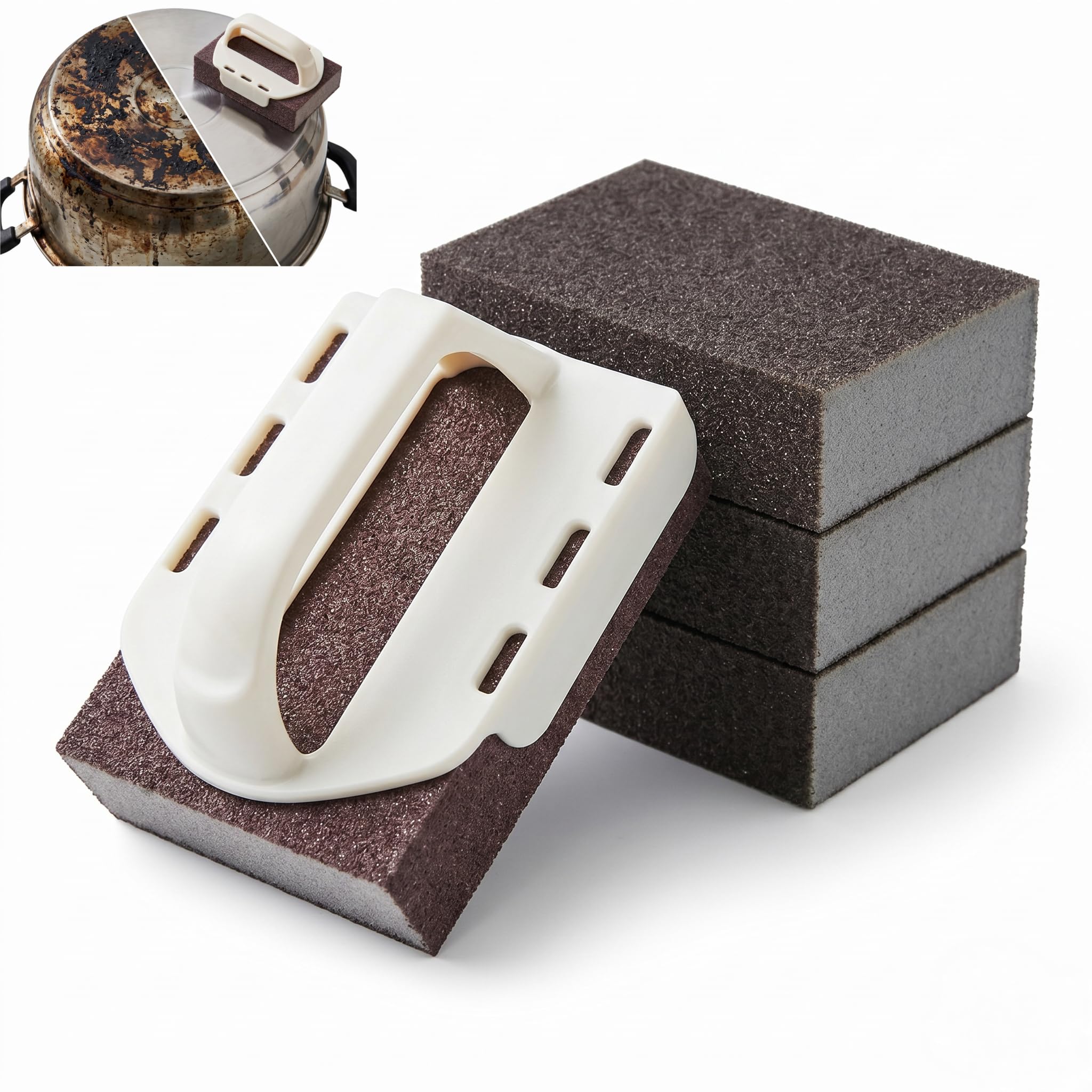 Magic Emery Cleaning Sponge,Heavy Duty Nano Sponge Eraser, Magic Carbide Cleaning Sponge for Rust & Grease Remover, Steeli Sponge Alternative, Magic
