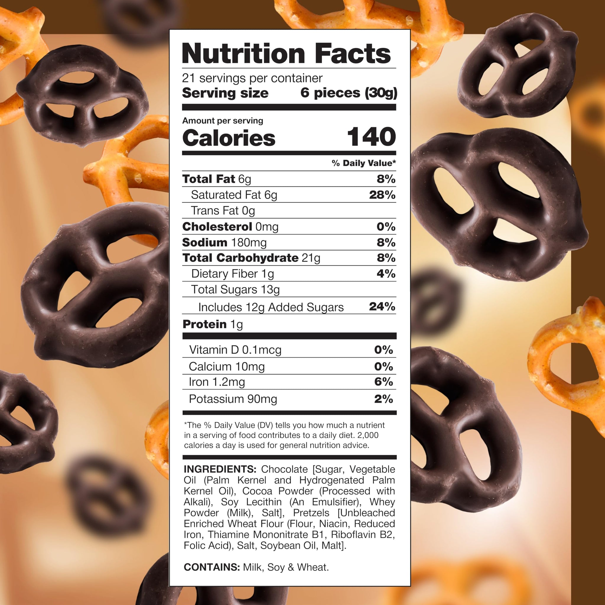 Chocolate Covered Pretzels - 22 Ounce Pack - Dark Chocolate Pretzels for Buffets, Office Bowls, Snacking, and Gifting - Sweet & Salty Snack - Crunchy