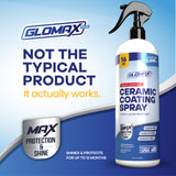 GLOMAX Home Ceramic Coating Spray Kit (16 oz) - Shine, Seal & Protect Stainless Steal, Glass, Kitchen & Bath Surfaces - Extremely Hydrophobic - Repels