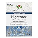 NOW Foods, Nighttime™ Tea, Mellow Nighttime Herbal Tea, Soothing, Relaxing Brew Before Bedtime, Premium Unbleached Tea Bags with No-Staples Design