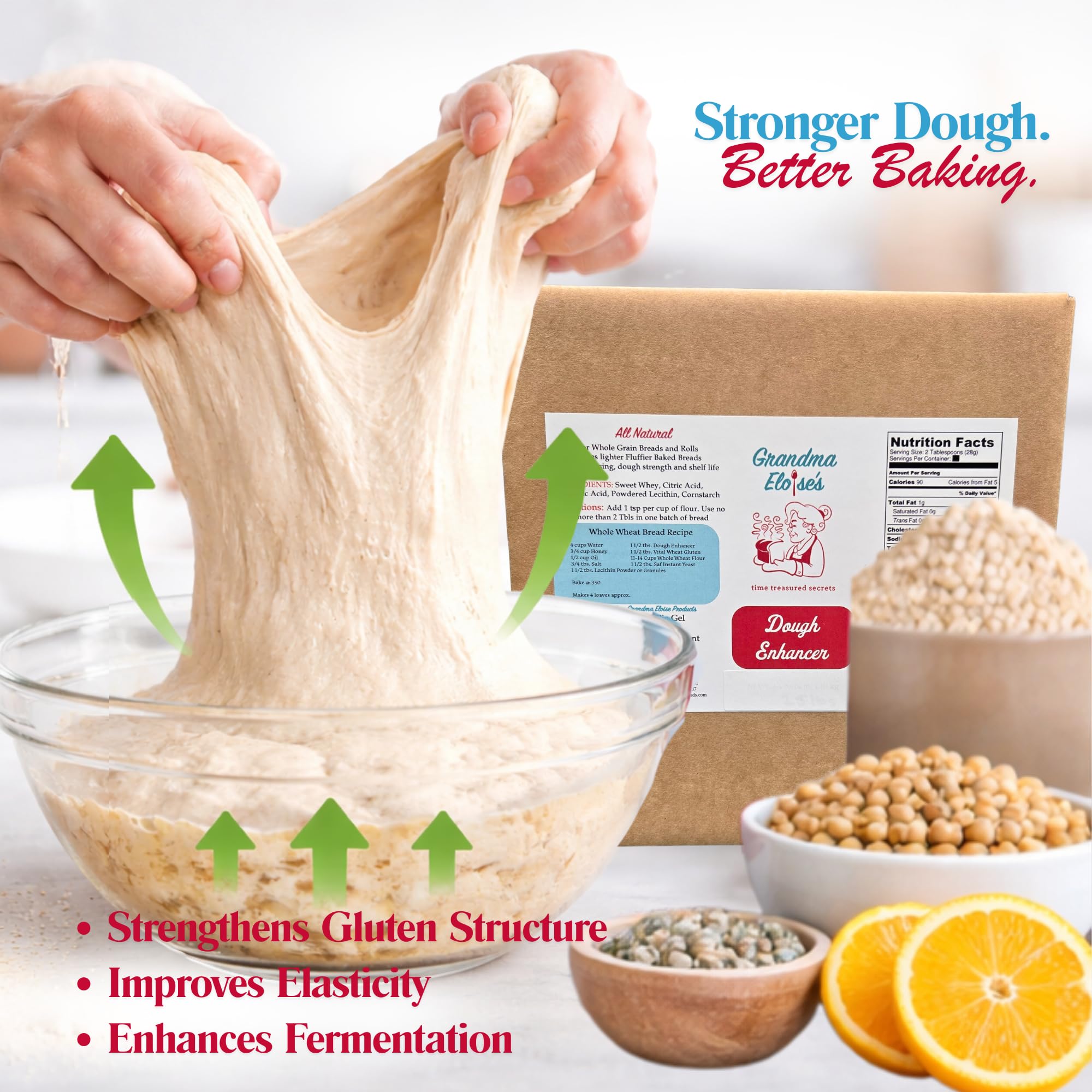 Grandma Eloise’s Dough Conditioner for Bread Baking - 25 LB - Improves Rise, Texture & Shelf Life - Makes Soft, Fluffy Whole Wheat & White Bread