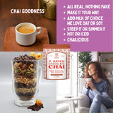 Leely Chai Co. Chocolate Masala Chai Loose Leaf. Real chocolate pieces. Small Batch, Black Tea & Whole Spices, Authentic Brew or Steep, 5OZ, 20 Cups