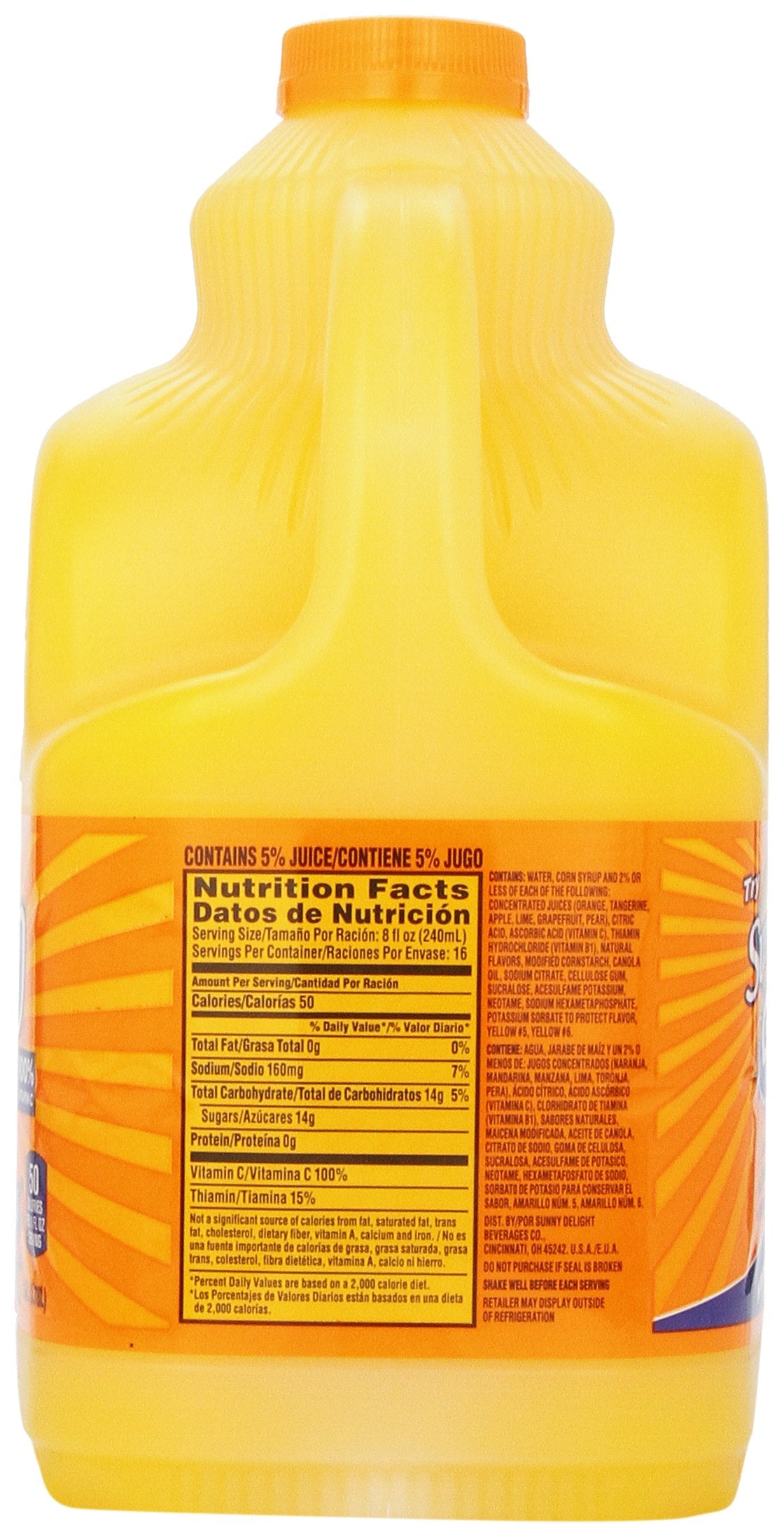 Sunny D Orange Flavored Citrus Punch, Tangy Original, Gallon