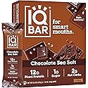 IQBAR Brain and Body Protein Bars - Chocolate Sea Salt Keto Bars - 4 Count Energy Bars - Vegan Snack