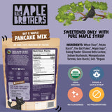 The Maple Brothers Oat & Maple Pancake Mix - Organic, Vegan, Non?GMO, Made with Grade A Maple Sugar - Fluffy, Easy Breakfast Mix, 16 oz Resealable Bag