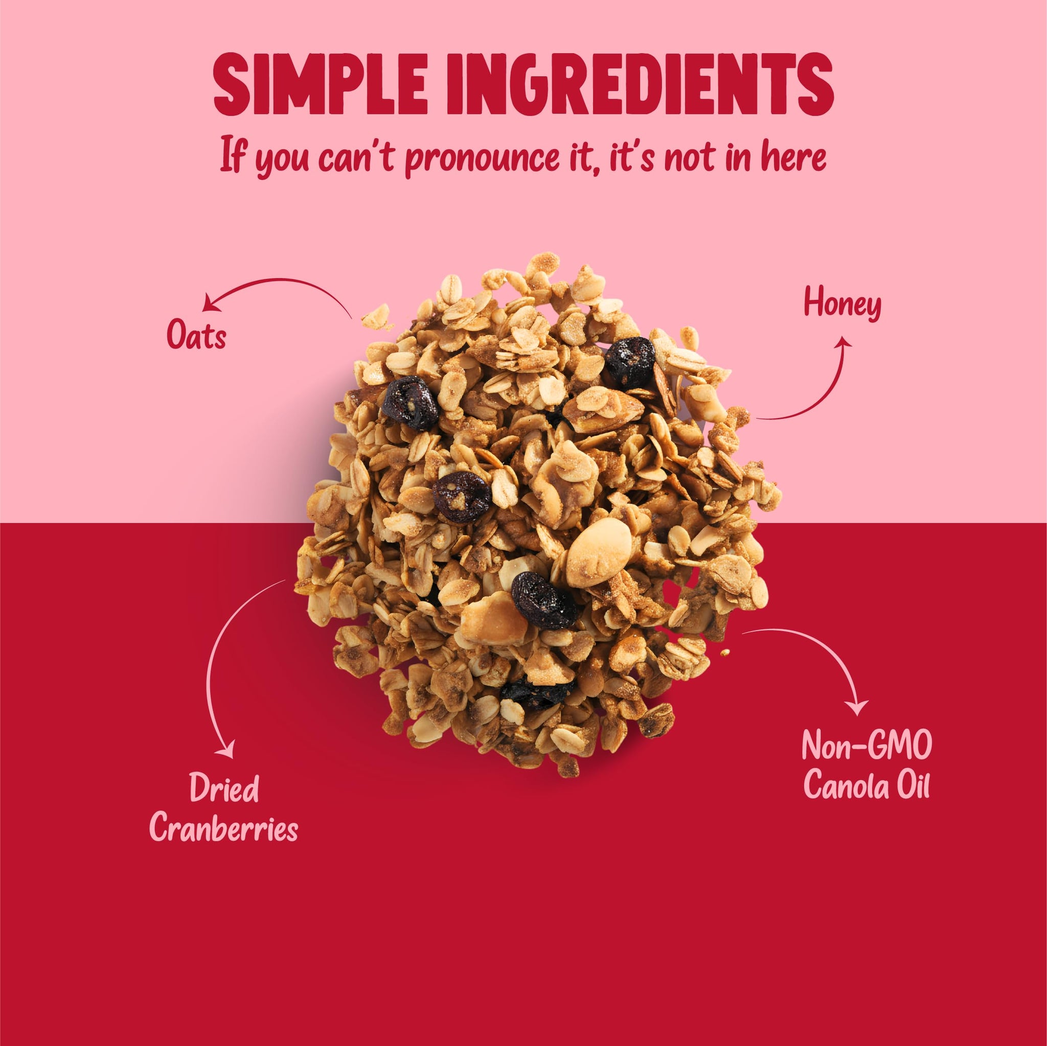 Kellys Four Plus Granola Cereal | Cranberry Nut Healthy Granola for Yogurt | Hand Made Snacks for Breakfast - 12 oz